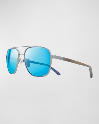 Revo Men's Harrison Metal/Acetate Aviator Sunglasses