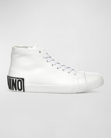 Moschino Men's Logo Leather High-Top Sneakers