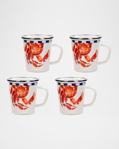 Golden Rabbit Crab House Latte Mugs, Set of 4