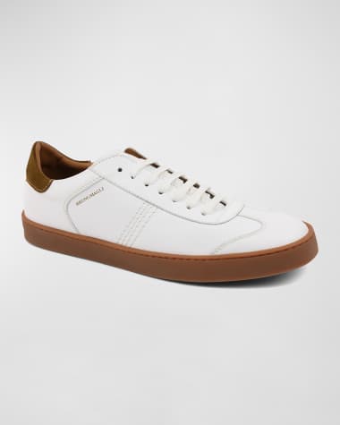Bruno Magli Men's Bono Calf Leather Low-Top Sneakers, White
