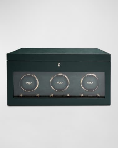 WOLF British Racing Triple Watch Winder with Storage