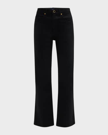 Khaite The Vivian Cropped Boot-Cut Jeans