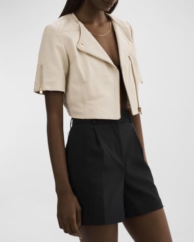 LaMarque Kirsi 21 Short-Sleeve Cropped Leather Jacket