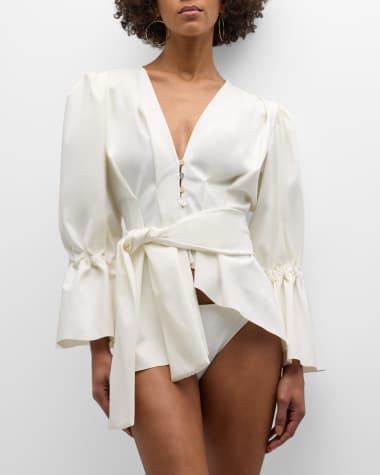 MAYGEL CORONEL Colon Statement-Sleeve Two-Piece Swimsuit