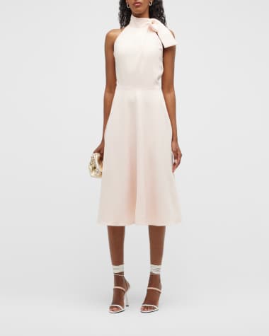 sachin and babi light blue dress Black Halo Elara Sleeveless Deep-V Draped Midi Dress main image 1