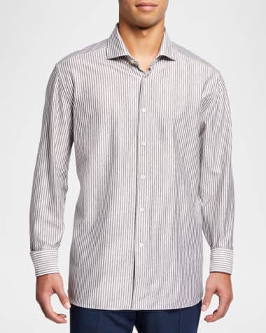 Corneliani Men's Striped Sport Shirt