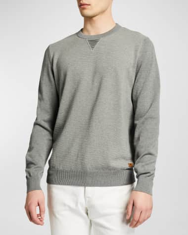 Corneliani Men's Solid Pique Crewneck Sweatshirt