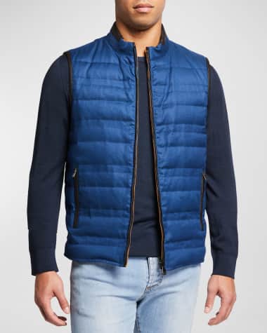 Corneliani Men's Reversible Quilted Down Vest