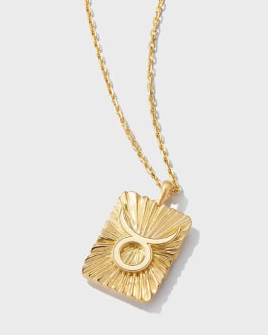 David Webb Taurus Zodiac Pendant Necklace in 18K Gold & Platinum