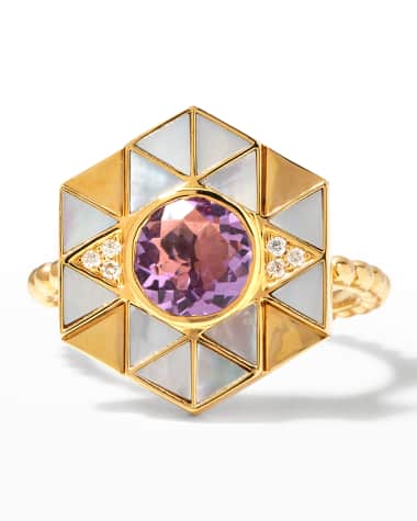 Harwell Godfrey 18k Tanzanite Lapis Diamond Evil Eye Ring