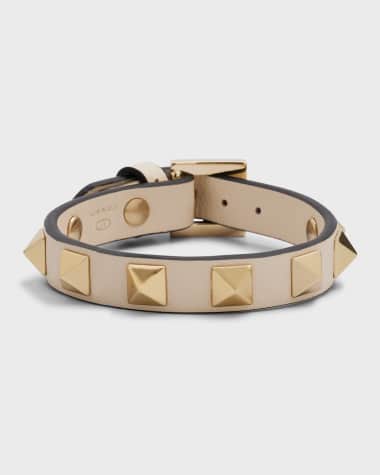 Valentino Garavani Rockstud Leather Buckle Bracelet