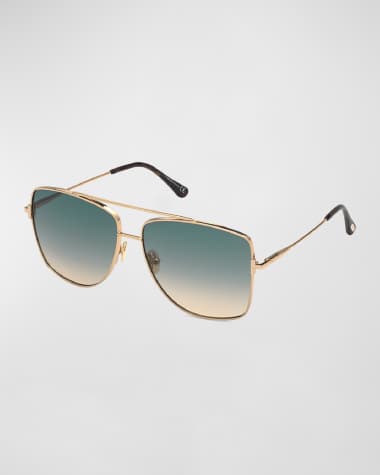 TOM FORD Reggie Metal Aviator Sunglasses