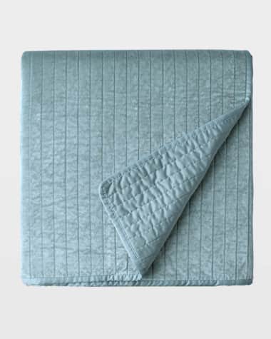 Lili Alessandra Aria Quilted Coverlet Matte Velvet, Queen