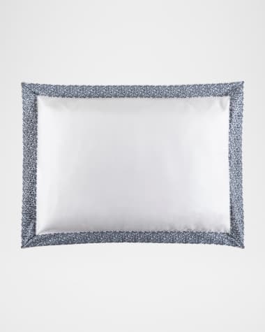 Bovi Fine Linens Malone Boudoir Sham, White/Blue