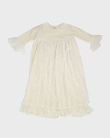 Haute Baby Girl's Mary Catherine Ruffle Lace Nightgown w/ Bonnet, Size 0-3M