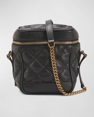 Saint Laurent 80S Vanity YSL Crossbody Bag in Quilted Grained Leather