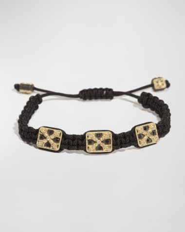 Armenta Men's Romero 18k Yellow Gold Pull-Cord Bracelet w/ Diamonds