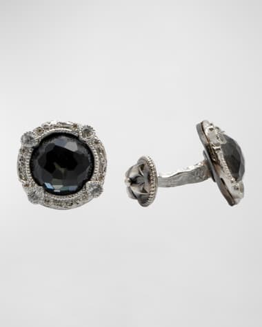 Armenta Men's Romero Round Stone Cufflinks w/ Diamonds