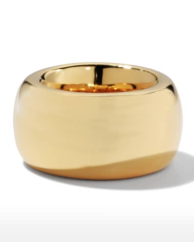 Bottega Veneta Wide Gold Ring, Size 8