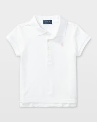 Ralph Lauren Childrenswear Girl's Logo Embroidered Short-Sleeve Polo Shirt, Size 2-4