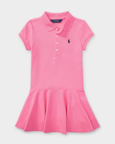 Ralph Lauren Childrenswear Girl's Stretch Cotton Mesh Polo Dress, Size 2-4