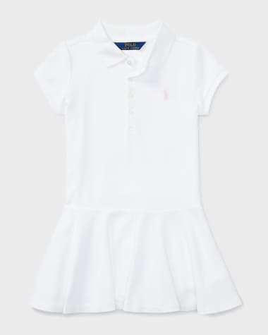 Ralph Lauren Childrenswear Girl's Short-Sleeve Knit Drop-Waist Polo Dress, Size 2-6X