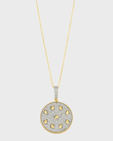 Freida Rothman Petals and Pave Double Strand Pendant Necklace