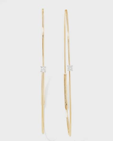 LANA 14k Small Oval Magic Hoop Earrings with Diamonds