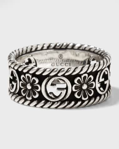 Gucci Sterling Silver GG Flower Ring