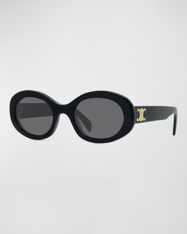 Celine Triomphe Logo Oval Acetate Sunglasses