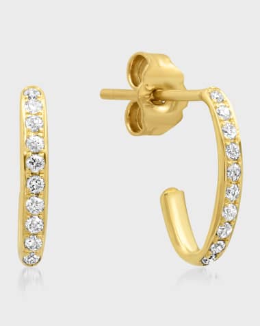 Jennifer Meyer 18k Edith Link Stud Earrings with Diamond Pave