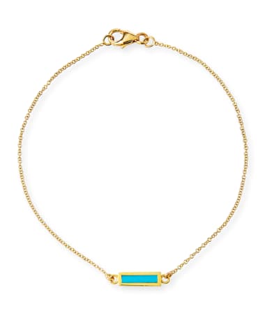 Jennifer Meyer 18k Inlay Bar Bracelet, Turquoise