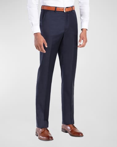 Santorelli Men's Loro Piana Wool Comfort Waistband Trousers