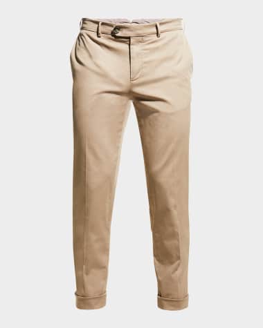 Brunello Cucinelli Men's American Pima Italian-Fit Chino Trousers