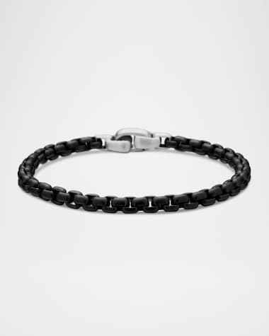 David Yurman Men's Box Chain Bracelet in Darkened Silver, 5mm