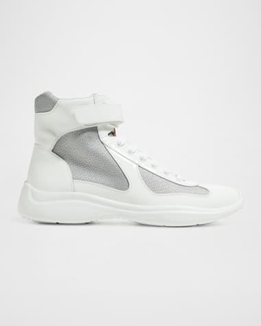 Prada Men's America's Cup Patent Leather High-Top Sneakers