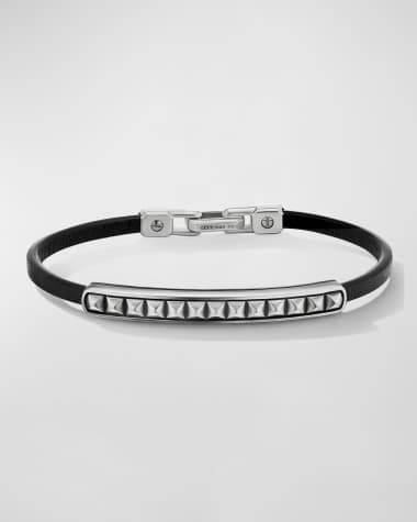 David Yurman Men's Pyramid Leather ID Bracelet