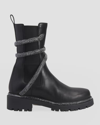 Rene Caovilla Shimmery Snake Chelsea Booties