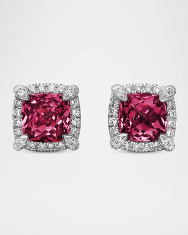David Yurman 5mm Chatelaine Pavé Bezel Stud Earrings with Gemstone and Diamonds in Silver