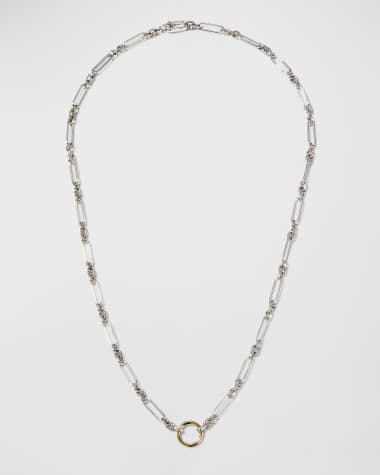 David Yurman Lexington Chain Necklace in Silver with 18K Gold, 4.5mm