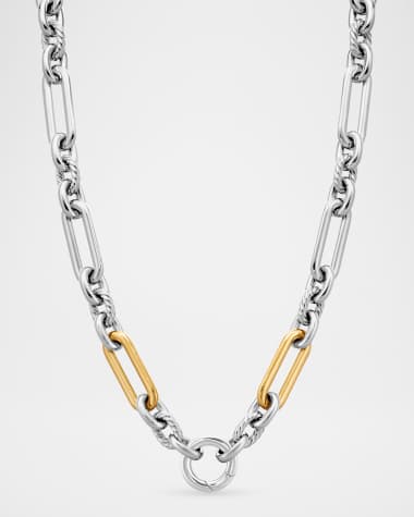 David Yurman 9.8mm Lexington Chain Necklace in Silver and Gold, 18"L