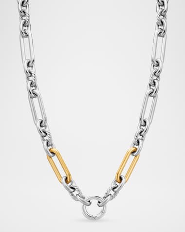 David Yurman 9.8mm Lexington Chain Necklace in Silver and Gold, 20"L