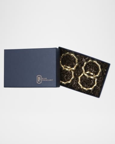 Blue Pheasant Avery Golden Napkin Rings, Set of 4