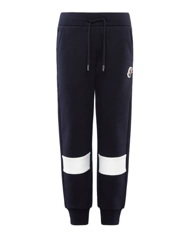 Moncler Boy's Logo Embroidered Colorblock Jogger Pants, Size 4-6