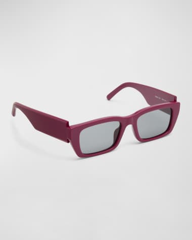 Palm Angels Men's Rectangle Asymmetric-Logo Sunglasses