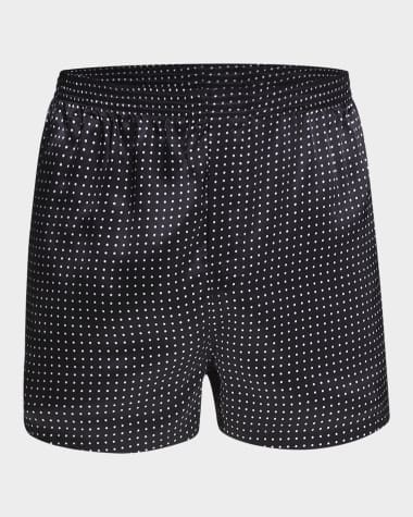 Majestic International Men's Dot-Print Silk Boxers
