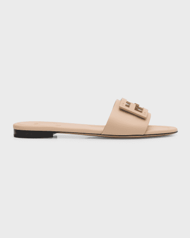 Fendi FF Tube Medallion Flat Sandals