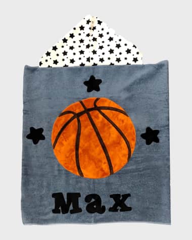 Boogie Baby Kid's Basketball Star-Print Hooded Towel, Personalized