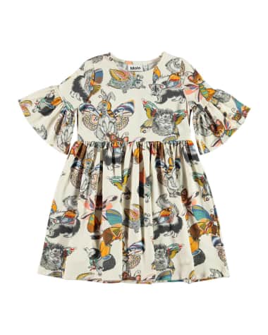 Molo Girl's Chasity Animal Wing Graphic Dress, Size 2-12