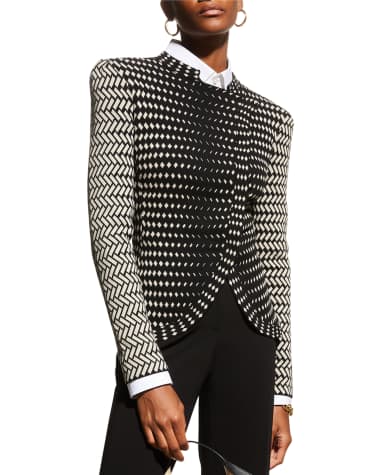 Emporio Armani Knit Jacket w/ Asymmetrical Overlap